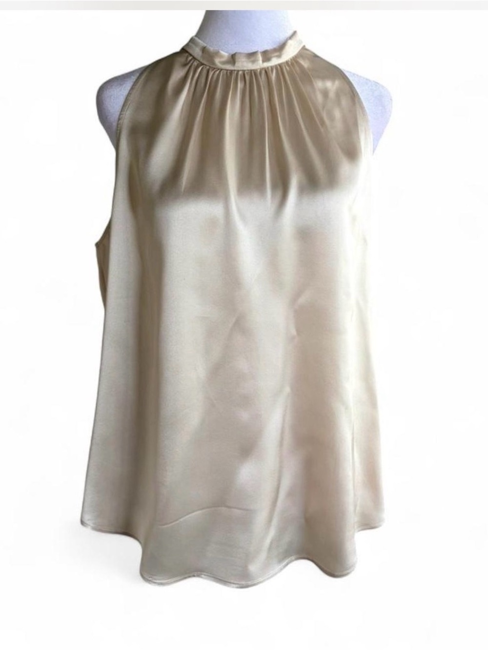 Quince Cream 100% Silk Halter Neck Camisole